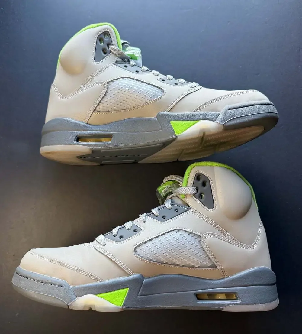 Air Jordan 5 Retro 'Green Bean' 2022 Silver/Flint Grey-Green Bean (DM9014-003)